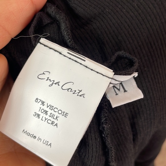 Enza Costa Rib Silk Square Neck A Line Midi Dress - Picture 5 of 5